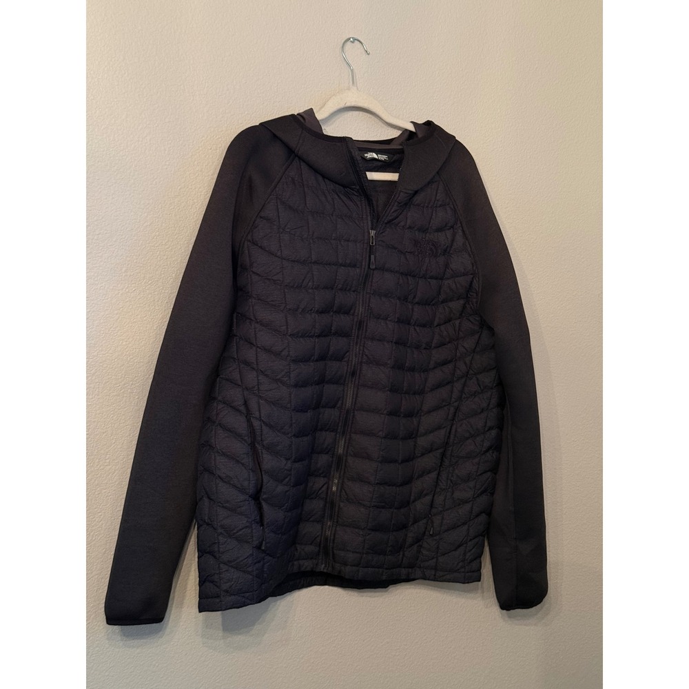 The North Face ThermoBall Hybrid Jacket Mens XL Black Excellent Quilted Hooded
